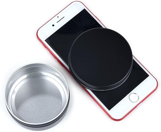 3oz 90g Aluminum Tins Round Metal Tins Container Screw Top Steel Tin Cans Cosmetic Sample Containers Tea Cans Bulk Food Storage Metal Steel Tin Jars Candle Travel Tins(Black,10 Pack)