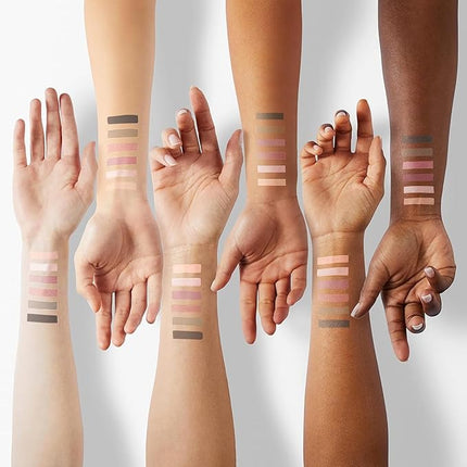 MYSTER ROSEY Nudes 3 Series Mini Eyeshadow Palette, Matte & Shimmer Finish, 6 Champagne Mauve & Black Eye Shadows, Travel Friendly Size, Vegan, Cruelty-free