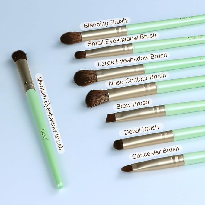 14 Pcs Makeup Brush Set, Cosmetic Brushes for Foundation, Concealer, Eyeshadow, Blush, Powder & Contouring, Professional Beauty Makeup Tools for Women & Beginners(Mint Green)