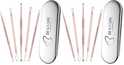 TAYTHI Blackhead Remover Tool, Pimple Popper Tool Kit, Blackhead Extractor Tool for Face, Extractor Tool for Comedone Zit Acne Whitehead Blemish, Stainless Steel Extraction Tools (Pack of 2)