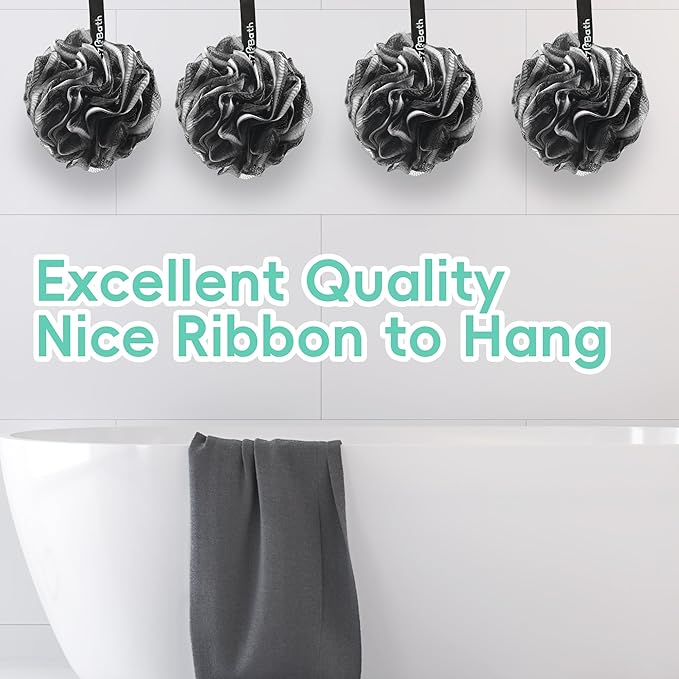 75g XL Loofah Pack Black Shower Loofah Sponge Bath Luffa Set for Body Scrubbing