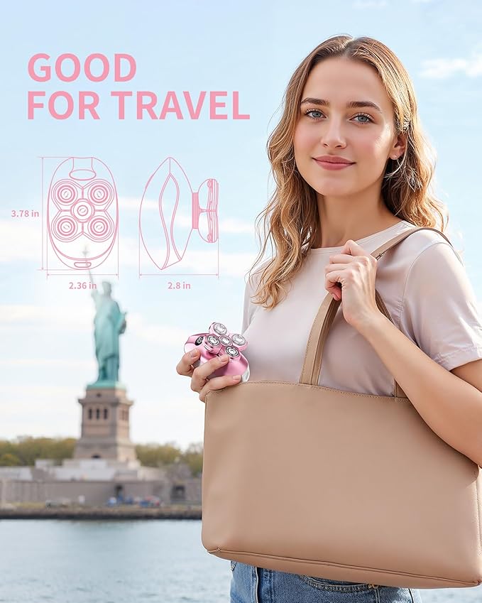 Electric Razors for Women, 5-in-1 Multi-Function Womens Razor with LED Display, Rechargeable Waterproof Electric Shaver, Ideal Travel Trimmer Body Hair Remover for Legs, Face, Armpits &Bikini Area