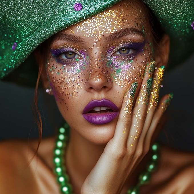 Mysense Gold Body Glitter Stick,Face Hair Glitter Makeup,Music Festival Concert Outfit Rave Pride Accessories for Women,Mermaid Sequins Chunky Glitter Face Paint,Hair Glitter Gel for Kids,0.56oz