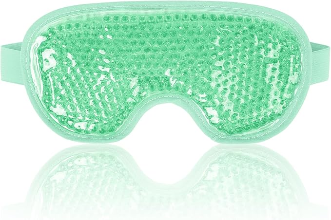 NEWGO Cooling Eye Mask for Puffy Eyes, Cold Eye Mask Eye Ice Pack for After Eyes Surgery, Tension Stress Relief, Itchy Eyes, Headaches, Dark Circles - Blue (Green)