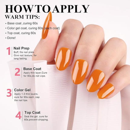 Imtiti Gel Nail Polish, 1 Pcs 15ml Bright Neon Orange Color Autumn Winter Gel Polish UV LED Soak Off Nail Art Manicure Salon DIY Nail Design Decoration at Home Gift for Women