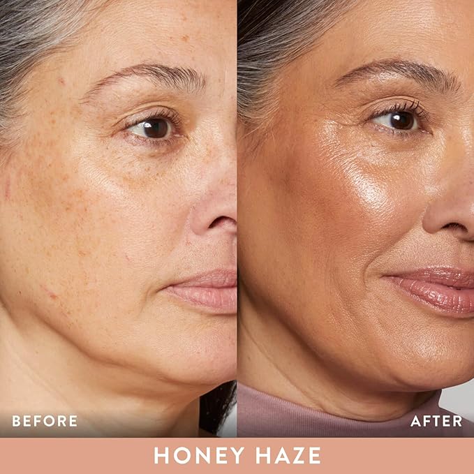 LAURA GELLER NEW YORK The Wonder Balm Complexion Enhancer - Hydrating Weightless Subtle Hint of Color + Glow for Mature Skin - Vegan Squalane - Apply to Cheeks & Lips (04 Honey Haze)