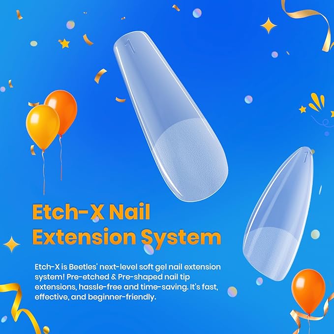 Beetles Short Almond Nail Tips: 12 Sizes 288 PCS Half Matte Full Cover Gel Tips Clear Acrylic Gel Nail Tips Almond Shape for DIY Extension