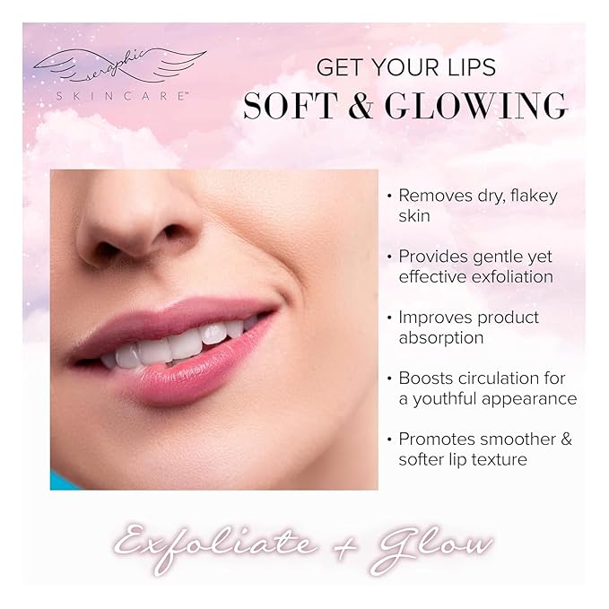 Seraphic Skincare Lip Exfoliator - Dual Sided BPA-Free Silicone Face Scrubber with Wheat Straw Handles - For Soft Lips, Dead Skin Removal & Lip Mask Application - Pore Cleaning Brush For Nose (3 Pack)