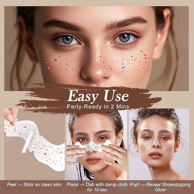 Face Glitter Freckles Tattoo,Diesetsr Temporary Makeup Patches,Body Glitter Sparkle Fake Freckles Stickers for Women Kids Festival, Concert,Carnival Party,Cosmetic Glitter,Rave Accessories,10 PCS