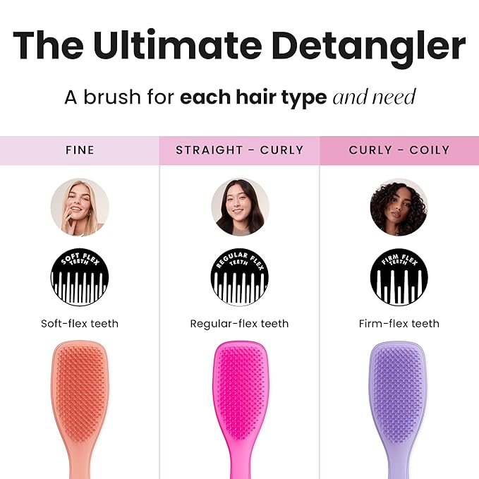 Tangle Teezer Ultimate Detangler Brush for Wet & Dry Hair, Eliminates Knots & Reduces Breakage for All Hair Types, Runway Pink