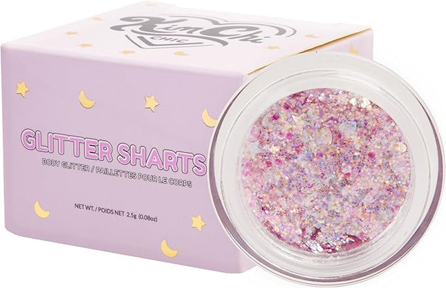 KimChiChic Beauty Glitter Sharts, Chunky Face & Body Glitter, Multi-Use for Hair, Cheeks & Collarbone, Adds Bold, Sparkling Shine, Super Bloom, 2.5g