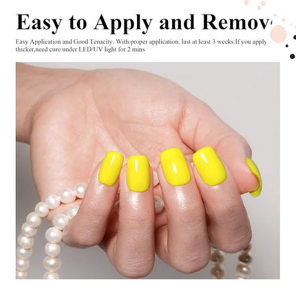 Imtiti Lemon Yellow Gel Nail Polish, 0.5Fl.oz Neon Yellow Color Gel Polish Soak Off UV LED Nail Art Design Manicure Salon DIY at Home 1Pcs
