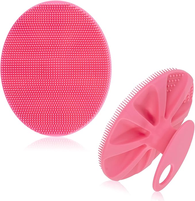 Food-Grade Soft Silicone Body Cleansing Brush Shower Scrubber, Gentle Exfoliating and Massage for All Kinds of Skin (Pack of 4)