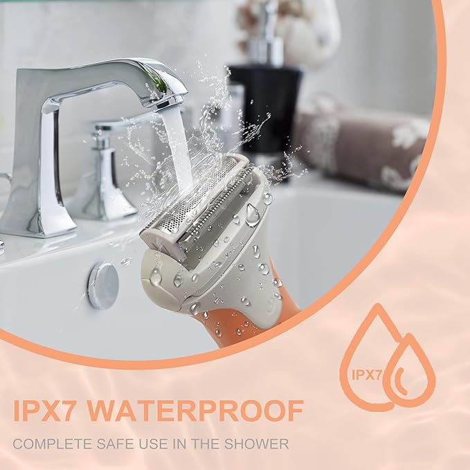 Women's Electric Shaver & Trimmer,Wet Dry Painless Razor for Legs,Bikini, Underarms, Hypoallergenic Foil Shaver with Bikini Trimmer,Cordless Waterproof for Shower Travel Gift,crous/iu8n