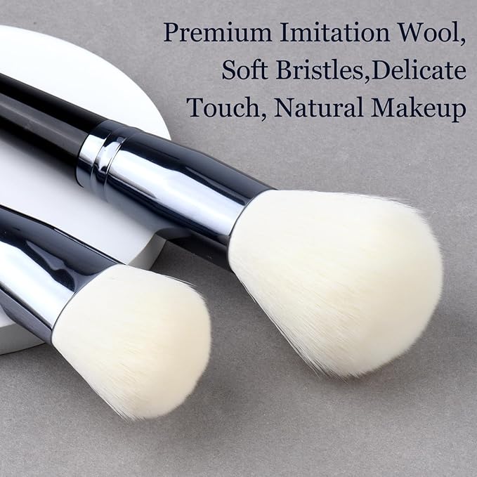 Makeup Brushes Set 7 Pcs Classic Black Makeup Brush Kit, Foundation Brush Eyeshadow Brush Powder Brush Blush Cosmetic Brushes With Case Travel Gift