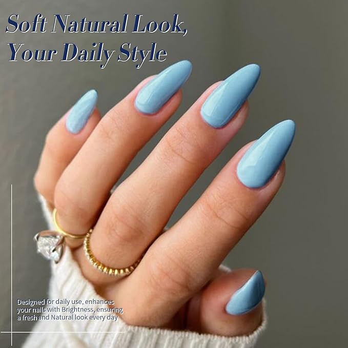 Born Pretty Blue Gel Nail Polish,Light Baby Sky Blue to Dark Navy Royal Shades 6 Colors Glitter Nail Gel Polish Kit Nail Art Manicure DIY Set Home and Salon Holiday Gifts