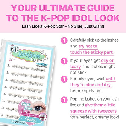 Korean Self Adhesive Lash Clusters Under No Glue Press On Pre Bond Lash Clusters Fluffy Self Adhesive False Eyelashes No Glue Needed Reusable Wispy Eyelash Extensions