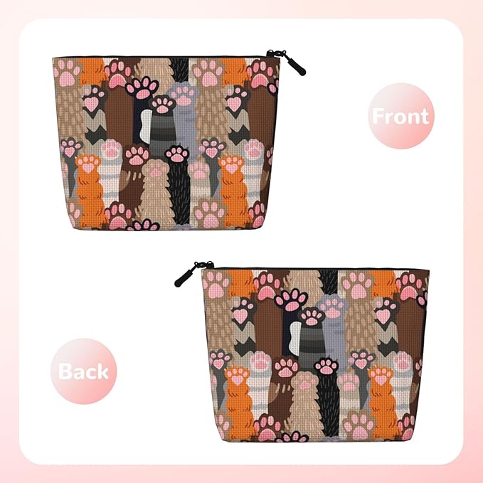 MOLAIGIN Funny Cat Paw Cosmetic Bag For Women, Travel Makeup Bag, Toiletry Zipper Bag, Large Capacity Aesthetic Cases
