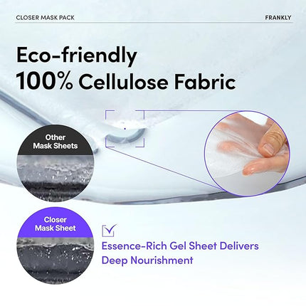 FRANKLY Closer Pore Minimizing Mask – Semi-Gel Face Sheet Mask for Pore Care & Firming | Non-sticky, Lightweight | Korean Skin Care with Collagen, Hyaluronic Acids & Peptides | 0.74 fl oz, 1pc