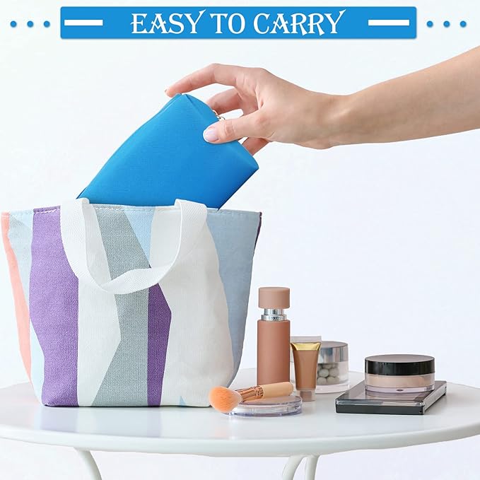 Sanwuta 9 Pcs Makeup Bags Bulk PU Double Zippers Cosmetic Bag Makeup Toiletry Pouch Portable Travel Organizers Case for Women Bachelorette Party End of The Year Bridesmaid Gift(Blue)