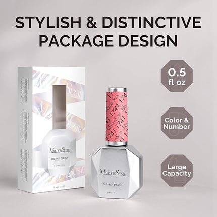 MelodySusie Neon Pink Gel Nail Polish,0.5fl oz Light Pink Soak Off UV LED Bright Pink Gel Polish Gift for Women Nail Art Manicure Salon DIY Nail Design Decoration at Home-1741