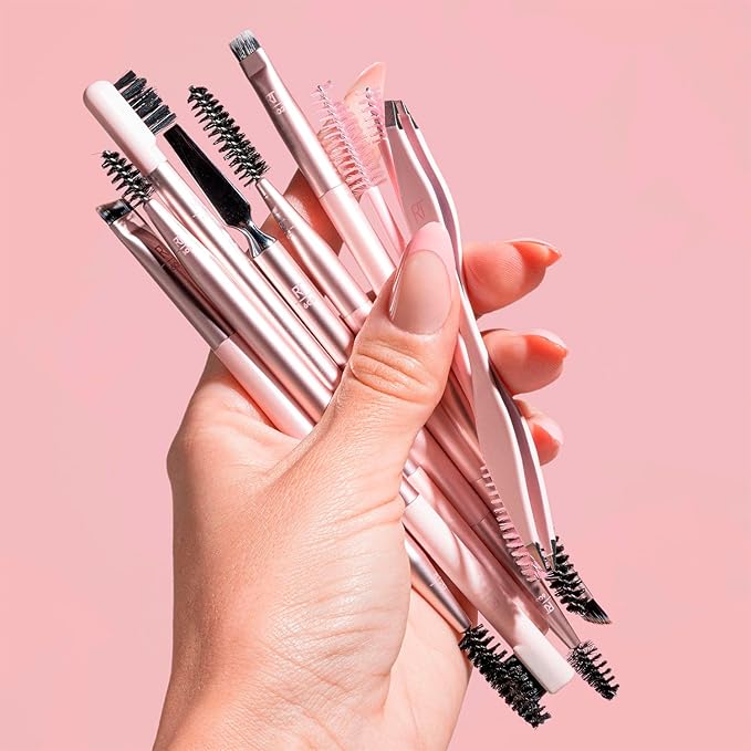 Real Techniques Brow Styling Set, For Lifting Brows, Fill & Style, Dual-ended Makeup Brushes, Full Kit for Eyebrows, Get Full, Laminated, or Natural Brows, Multiuse Tools, 3 Piece Set (Pack of 3)