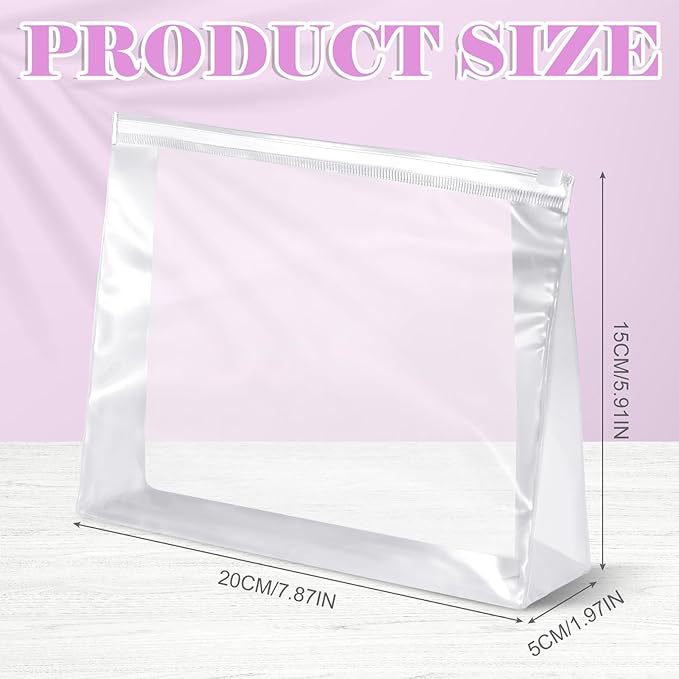 Xuniea 100 Pcs Mini Clear Makeup Bag PVC Small Travel Toiletry Organizer Pouches Bulk Waterproof Transparent Plastic Cosmetic Bag with Zipper for Women Men Travel(7.9'')