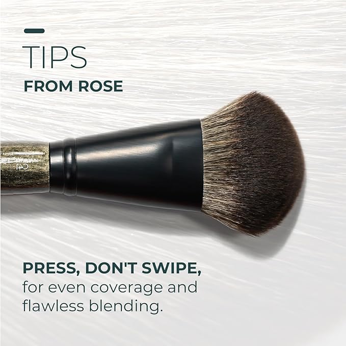 Rose and Ben Beauty C41 Blush Brush & C42 Foundation Brush Bundle | Professional Tools for Flawless Liquid, Cream, Pressed & Powder Application | Angled, Streak-Free, Cruelty-Free