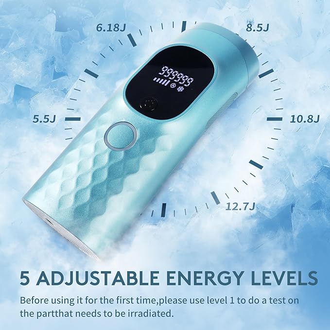 Laser Hair Removal for Women and Men - Permanent Painless Ice Cooling IPL Device Remover Machine with Shaver, Goggles, 999,999 Flashes for Body and Face, Corded