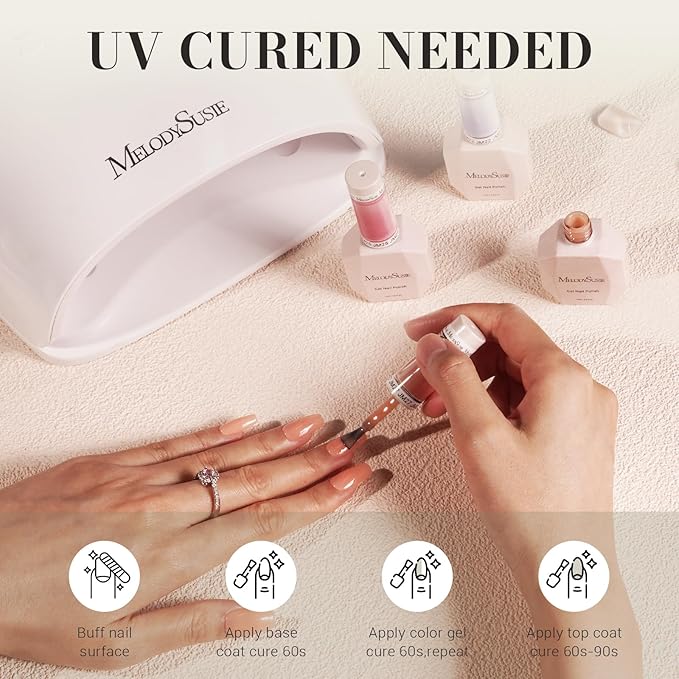 MelodySusie Jeweliver Gel Nail Polish, 0.5Fl Oz Light Blue Jelly Gel Polish Sheer Translucent Nude Soak Off UV LED Light Cure Spring Summer Colors Manicure Nail Art DIY at Home JM01