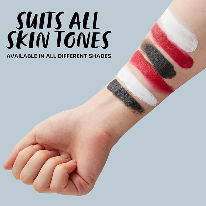 Spooktacular Creations Halloween Makeup Palette 3 Colors Face Body Paint for Adult SFX Zombie Skeleton Cosplay with Painting Brush Cosplay Party Dress Up (7 Oz, White Black Red )