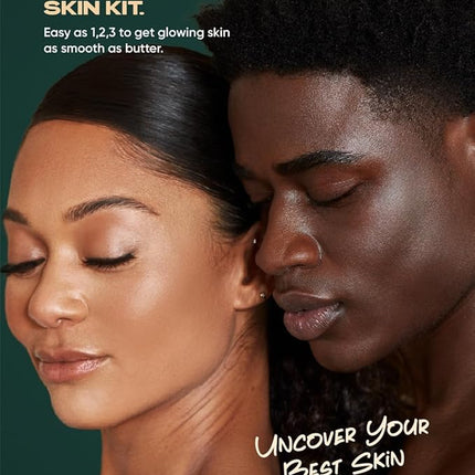 Buttah Skin by Dorion Renaud Complete Melanin-Rich Skin Care Kit | Shea Butter, Vitamin C Serum, Facial Cleanser | Organic & Natural | Black-Owned