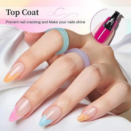 JODSONE 3pcs 10ml Base Top Coat Blooming Gel Set No Wipe for Gradient and Watercolor Nail Art Blooming Gel Creates Spreading Effects Requires U V Lamp Curing