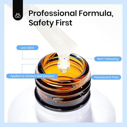 Beetles 20ml Gel Top Coat - No Wipe Clear Top Coat Extra Glossy Gel Nail Polish, Shine Finish and Long Lasting, Soak Off UV LED Lamp Cured Nail Art Manicure Salon Home Gift for Women