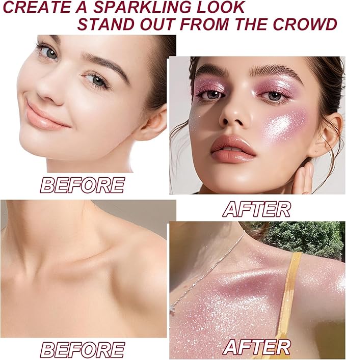 Hair and Body Glitter Spray, 1PC Sparkling Red Hair Glitter Extra Fine Face Shimmer Powder for Clothes, Festival Loose Sparkle Powder for Rave Clothes Nail Art Easter Halloween Crafts (Red)