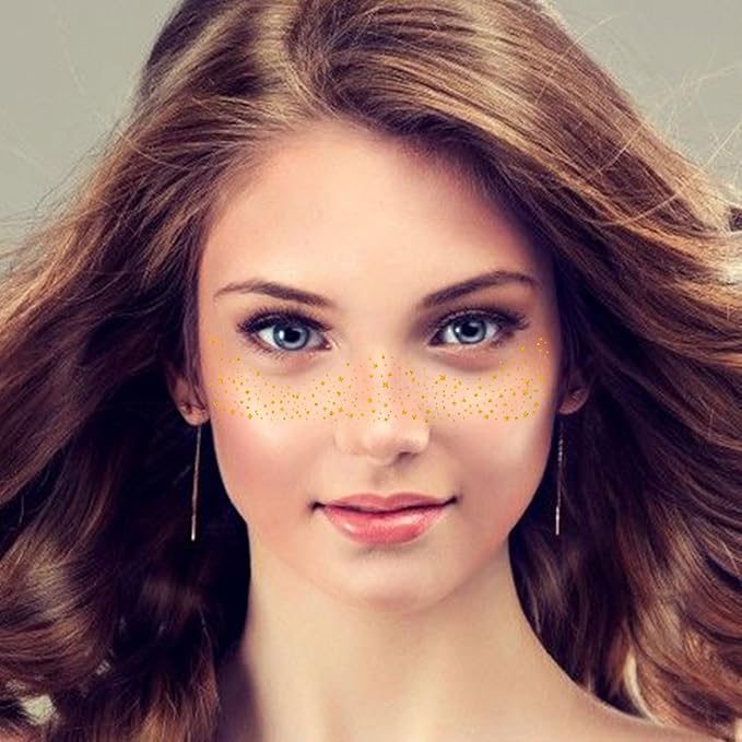 Glitter Freckles Gold Sparkle Freckles Face Tattoo Fake Glitter Freckle Temporary Patches for Women Party Makeup 8 Pcs