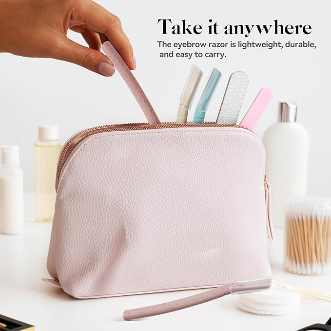 Dermaplane Razor for Women, 6 pcs Eyebrow Razors for Women face, Eyebrow Trimmer with Protective Silicone Cover, Facial Hair Removal Shaver, Wheat Straw Dermaplaning and Skin Care Tool