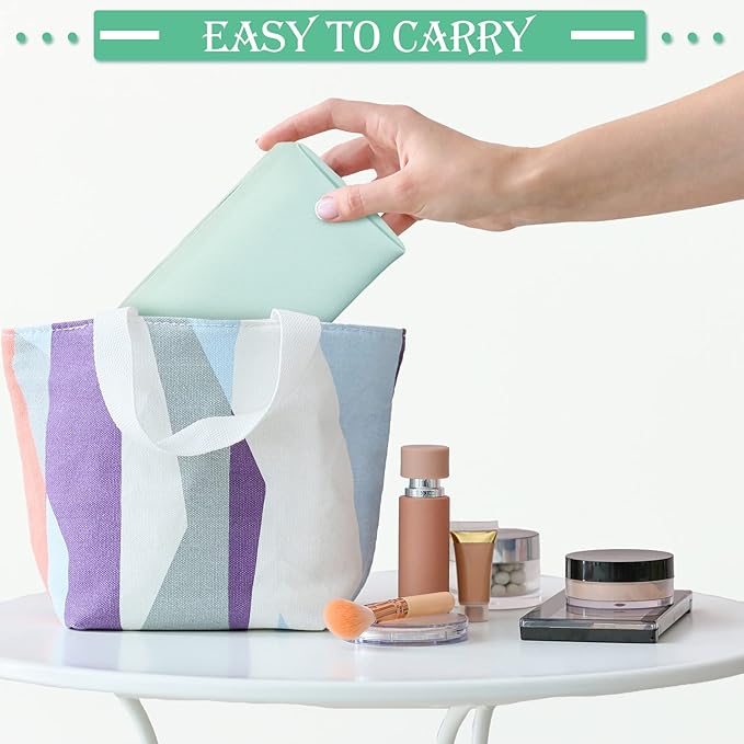 Sanwuta 9 Pcs Makeup Bags Bulk PU Double Zippers Cosmetic Bag Makeup Toiletry Pouch Portable Travel Organizers Case for Women Bachelorette Party End of The Year Bridesmaid Gift(Mint Green)