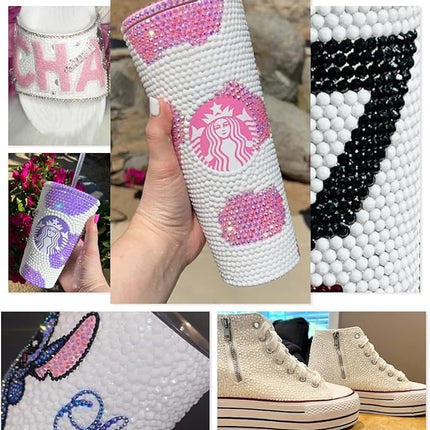 qiipii 5000PCS 4mm Solid White Resin Rhinestones for Crafting Pure White Flatback Jelly Stones Bulk SS16 Diamonds Crystals Gems for Makeup Mugs Tumblers Bottles Cups DIY Crafts Clothes Shoes Phones