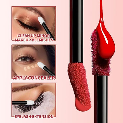 Teenitor Mascara Wands, Disposable Mascara Wand 200pcs, Lip Applicators Disposable Mascara Makeup Applicator Lipgloss Lip Brush Mascara Brush Lipstick Tester Wands Black