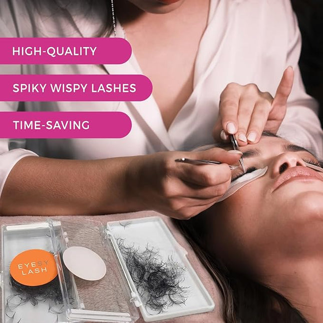 Eyesy Lash 500 Wispy Promade Fans - 5D 0.07 Size 13mm Curl C - Natural Wispy Lashes Loose Premade Lash Fans for Eyelash Extensions Handmade Pre Made Eyelashes for Spiky, Volume, Natural Look