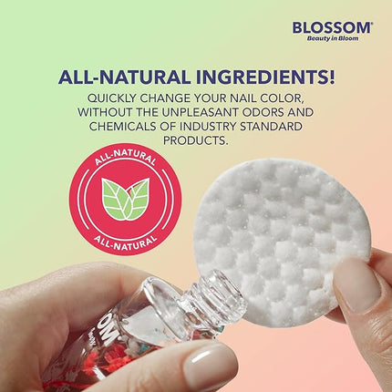 Blossom Non Toxic Nail Polish Remover Non Acetone, All Natural Scented, Vegan, Acetone Free Nail Polish Remover, Organic Plant-Based, Infused with Real Flowers, Made in USA, 2oz, Spring Bouquet