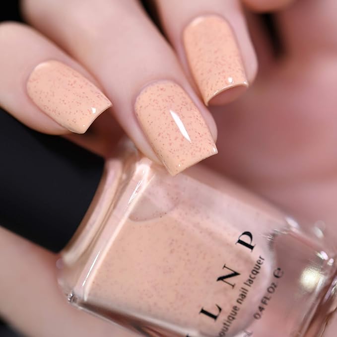 ILNP Cottontail - Soft Apricot Speckled Nail Polish, 7-Free, Non-Toxic, Vegan, Cruelty Free, 12ml