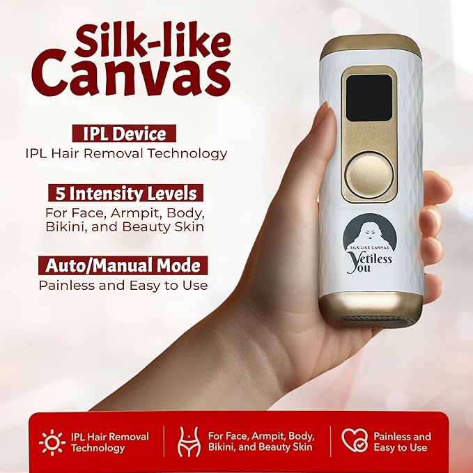 IPL Hair Removal Device, Laser Remover for Women & Men, at-Home Cooling Epilator with Quartz Tube, Hair Removal Machine for Yetiful Skin, Maquina Depilar (White)