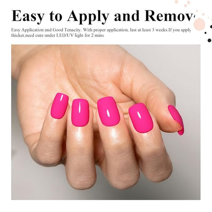 Imtiti Pink Gel Nail Polish, 1Pcs 15ml Neon Pink Color Gel Polish Soak Off LED Nail Polish Gel Nail Art Design Manicure Salon DIY at Home Holiday Gift