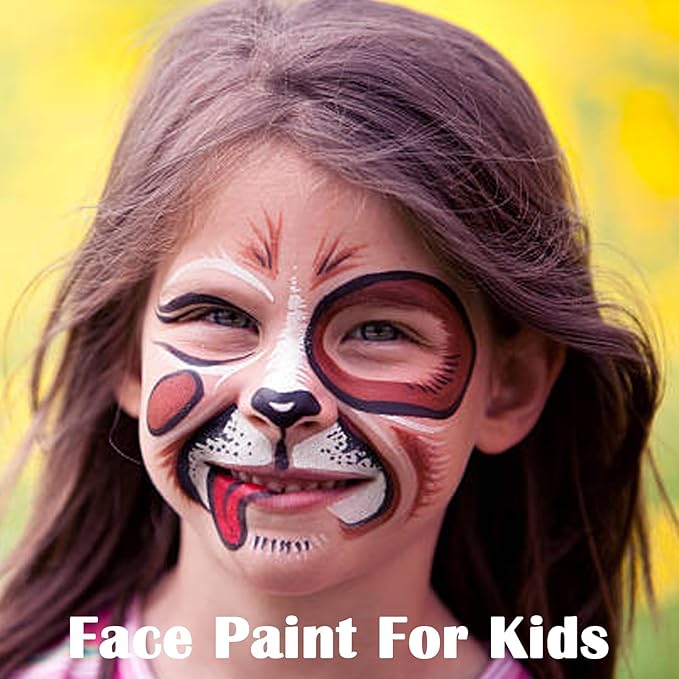 MEICOLY Brown Face Body Paint,2.37Oz Tube Water Based Maroon Face Paint for Deer Cosplay Makeup,Washable Body Paint for Halloween Stage SFX Special Effects Makeup,Face Painting for Adults Kids