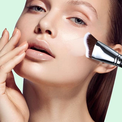 EIGSHOW Foundation Brush with Wave Shaped Head for Liquid, Cream, Powder Blending Cheekbones Jawline, Large Premium Dense Synthetic Bristles (F659)