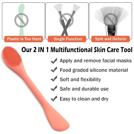 Silicone Face Mask Brush, Face Scrubber for Gentle Exfoliating & Hairless Moisturizers Applicator Tools for Apply Mud, Clay, Charcoal Mixed Mask, Cream, Lotion