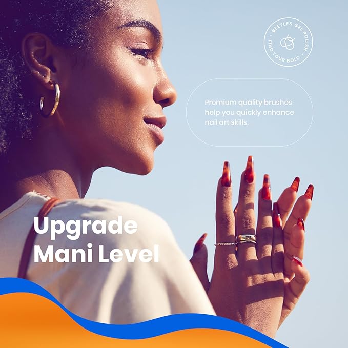 Beetles Gel Polish Nail Art Liner Brushes 5Pcs Painting Art Design Pen Set Diamond Application Rhinestone Handle Dotting Drawing Sizes 5 7 9 11 20mm Nail Design Gift for Women