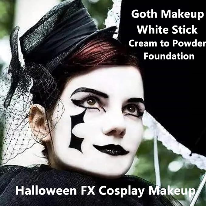 Go Ho Black Face Paint,Easily Washable Formula Face Body Paint Stick,Non-toxic Full-coverage Cream Black Body Paint for Adults Children Halloween Cosplay SFX Skeleton Goths Makeup